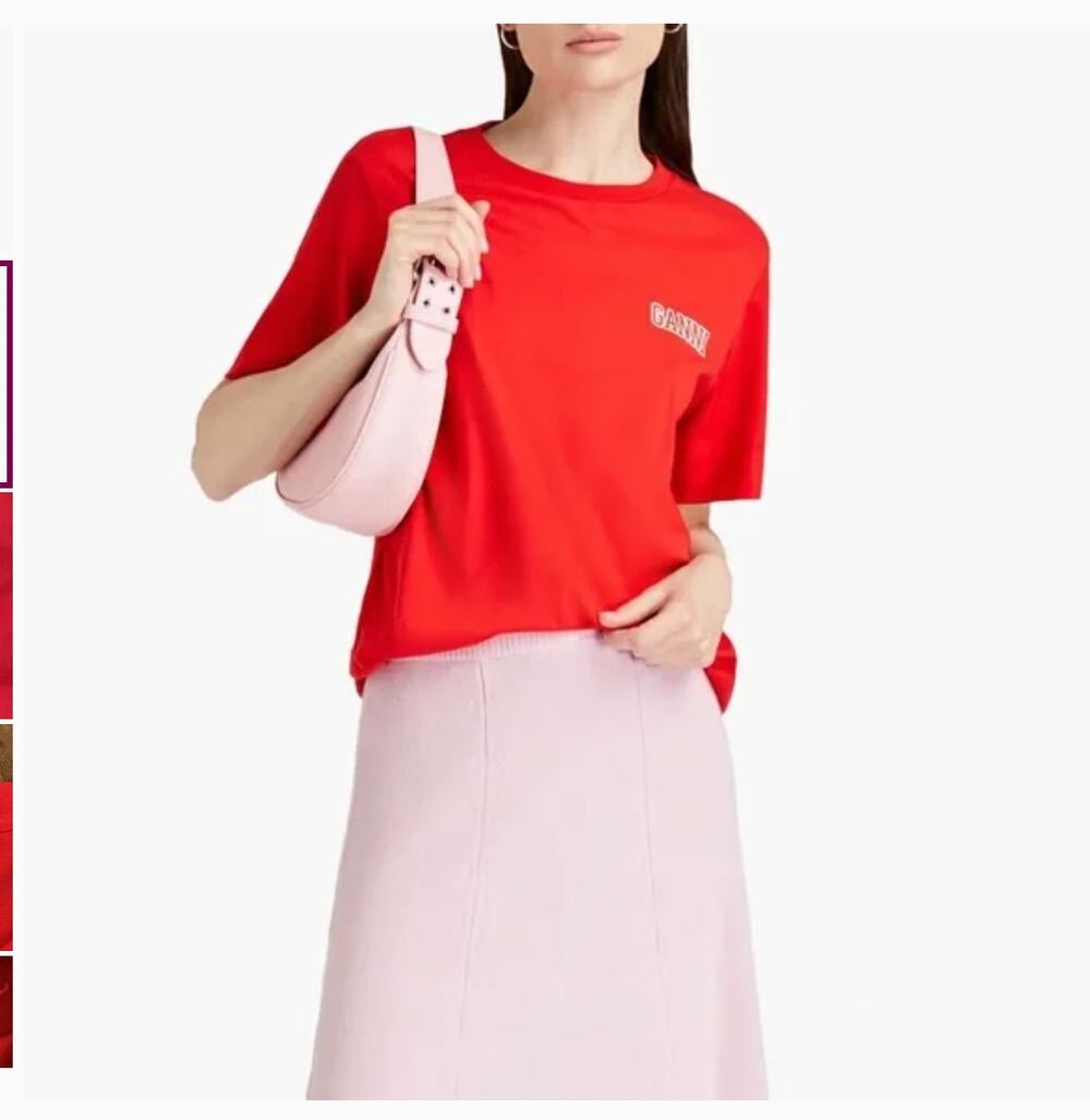 GANNI Red Logo Graphic T-Shirt Women’s Small